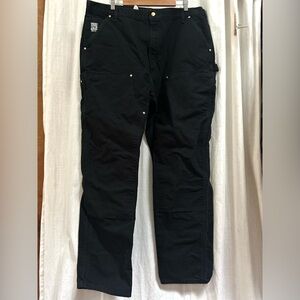 Vintage 42/34 Carhartt 125 Anniversary Carpenter USA Double Knee Jeans black